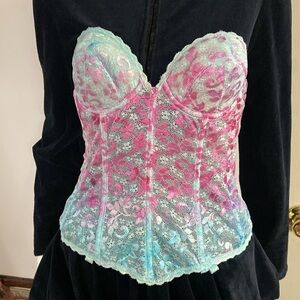 Carnival vintage 90s bustier corset hand dyed size 36B